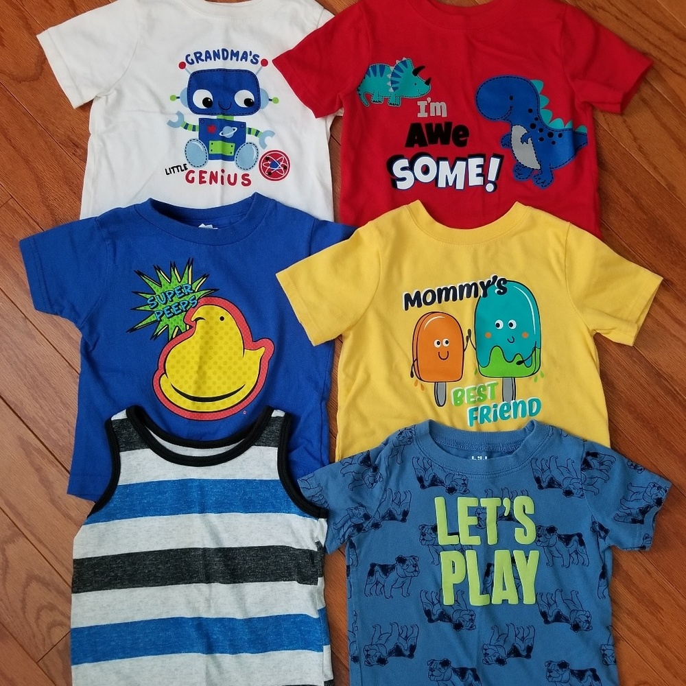 Bundle of 6 toddler boy short sleeved shirts 24M